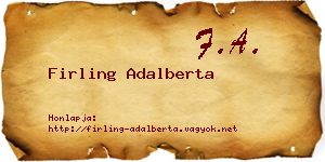 Firling Adalberta névjegykártya